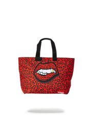 RED LEOPARD LIPS TOTE
