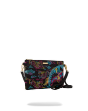 EMBROIDERED DRAGONS CROSSOVER CLUTCH