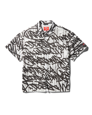 GRAFFITI SHORT SLEEVE BUTTON FRONT SHIRT